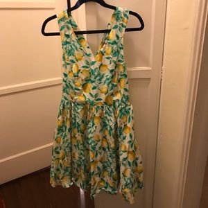 Lemon Fit and Flair Rockabilly Dress